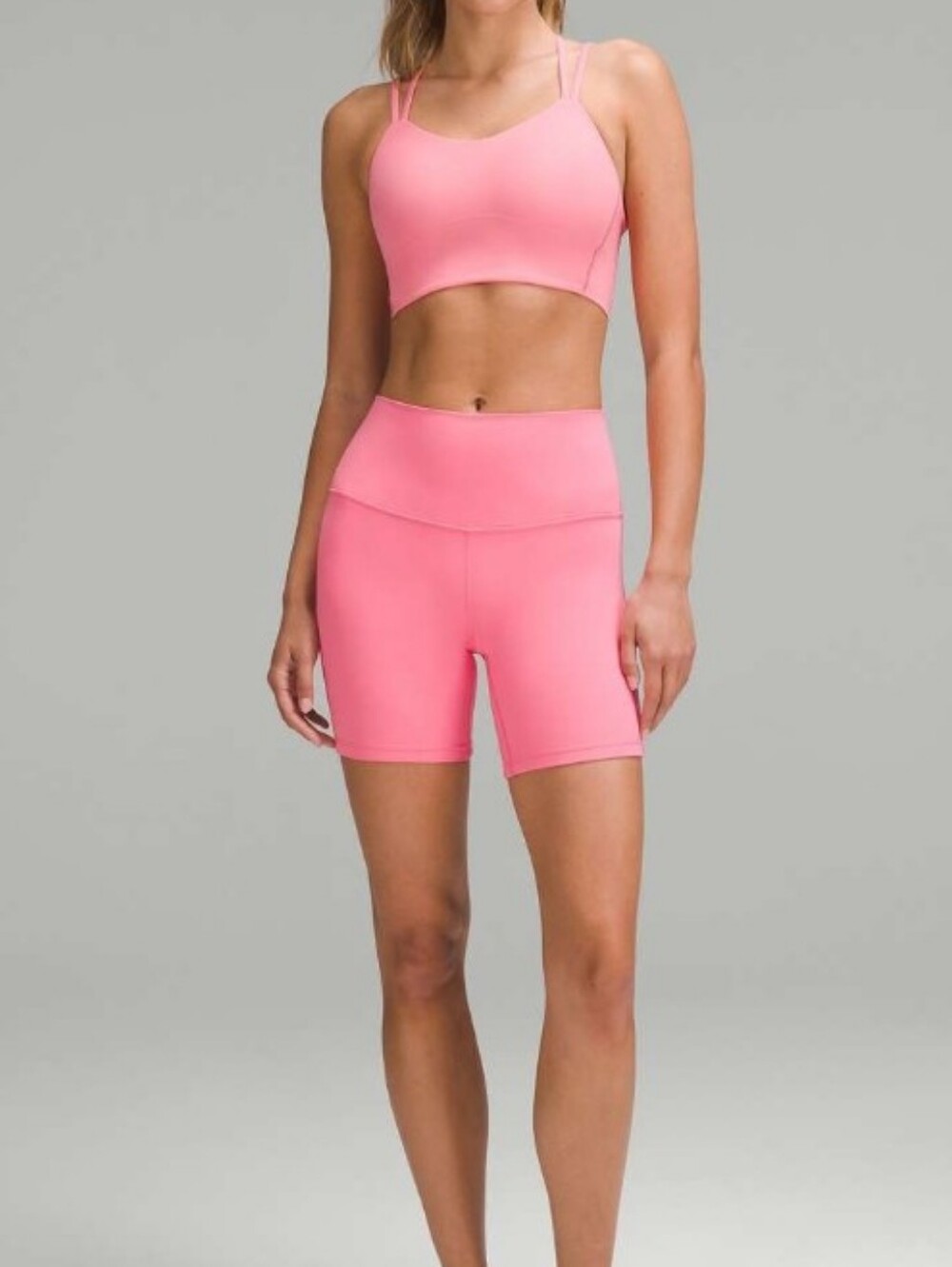 Lululemon Align HR 6" Shorts Size 4 + Small Sports Bra Set  Sakura Pink